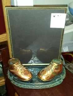 Bronze Baby Shoes with Photo Frame 